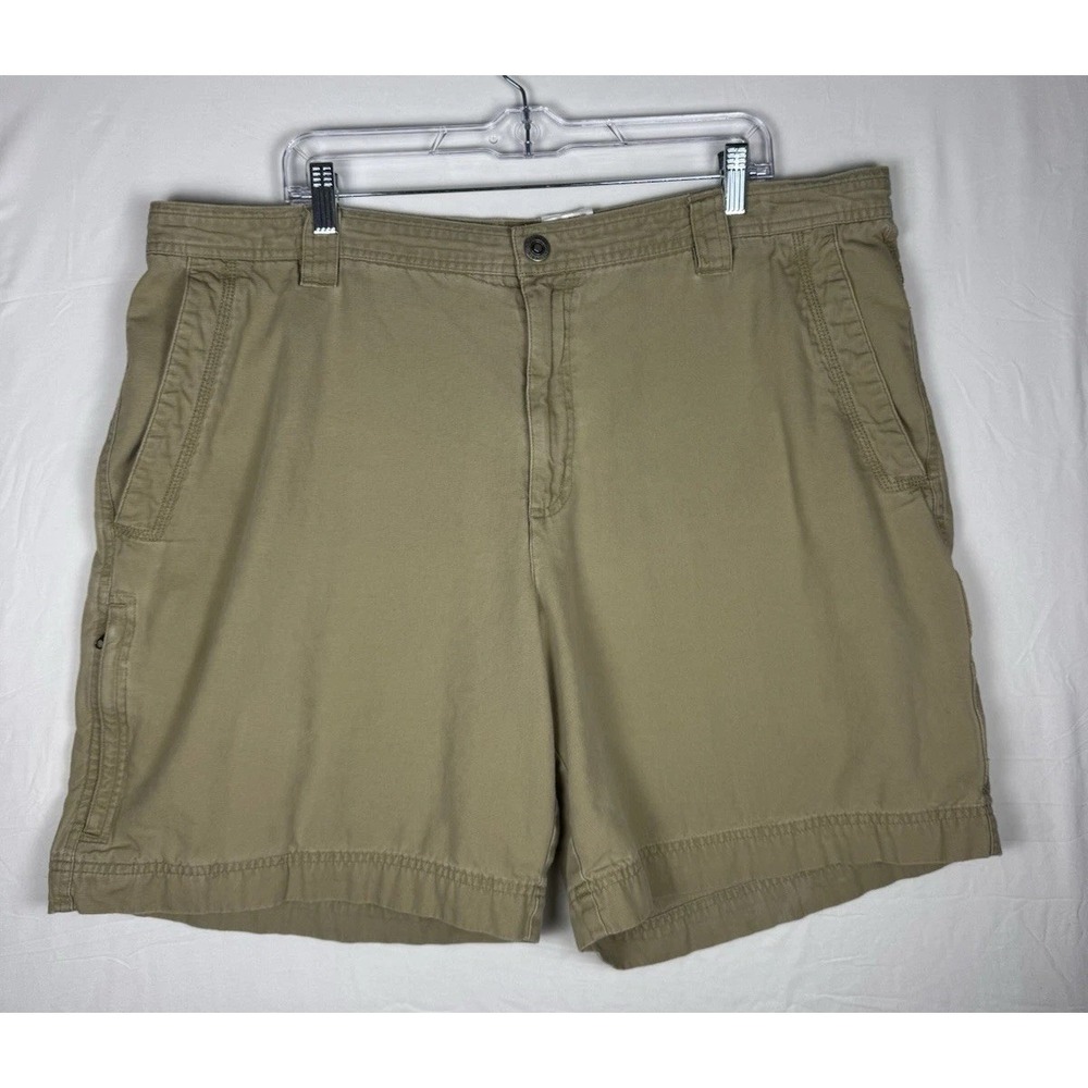 Columbia Shorts Mens 42 Khaki Cargo Casual Outdoor Hiking Cotton Flat Front